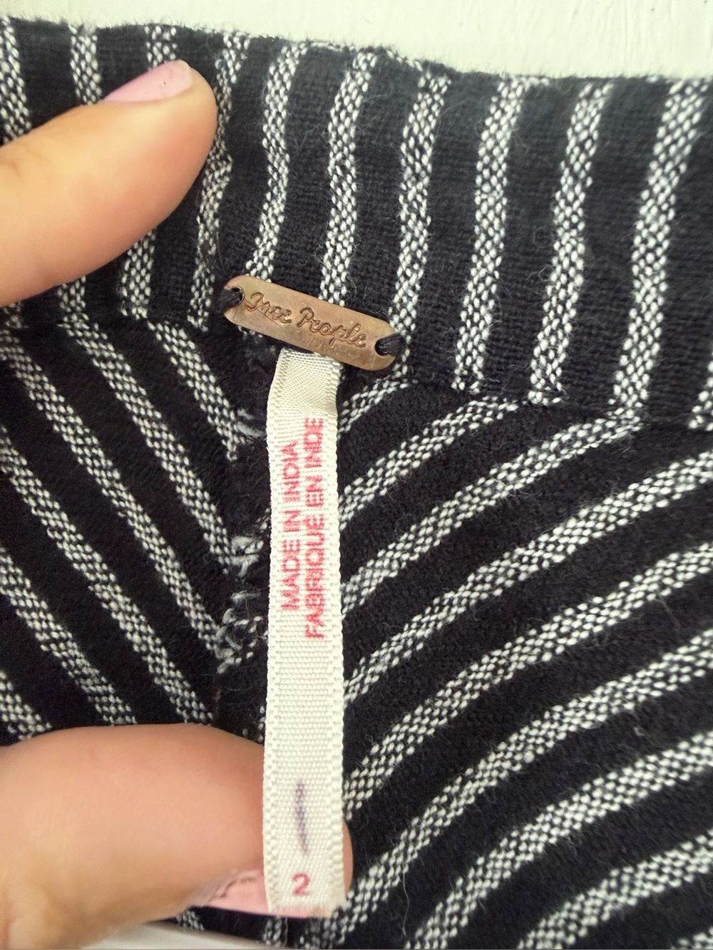 Free People Women's Black & White Striped Jumpsuit